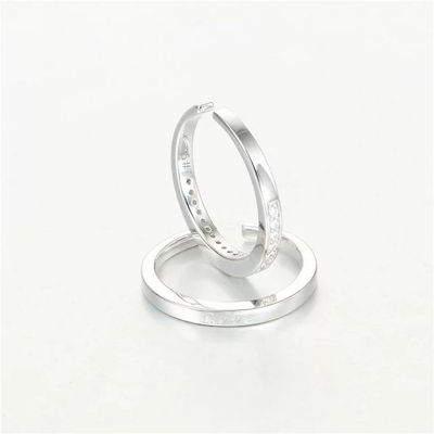 anillos matrimonios de plata ley 925 con circónes cristales - Foto 5