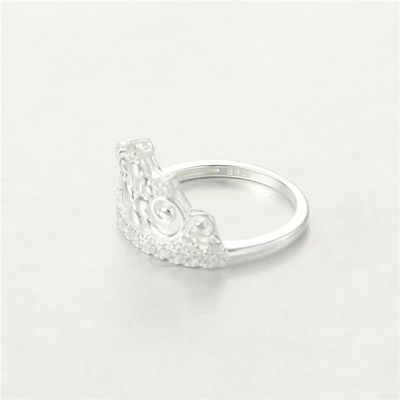 anillos plata regalo para amor con circónes cristales, diseño de corona - Foto 3