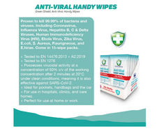 Anti-Viral Handy Wipes 15&#39;s Kills 99.9% of Bacteria