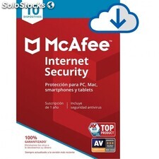 Antivirus McAfee Internet Security 10 Dispositivos - 1 año