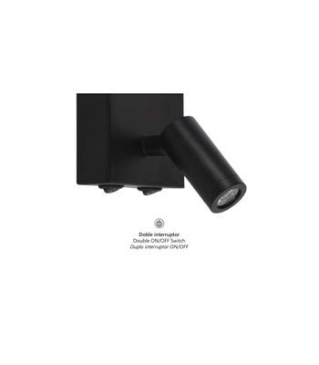 Aplique de pared led modelo Arla acabado negro, 18cm(ancho) 20cm(fondo) - Foto 2