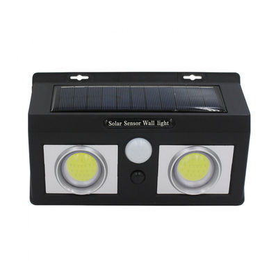 Aplique de Pared Solar LED 2 Luces con Sensor Crepuscular y Movimiento Negro