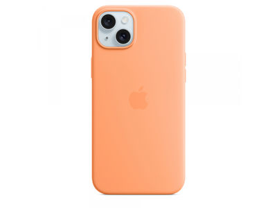 Apple iPhone 15 Plus Silicone Case with MagSafe Orange Sorbet MT173ZM/A