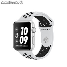 Apple Watch 3 42mm Sil. Alu. w/ Black White Sport Band Nike+ MQL32ZD/a
