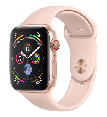 Apple Watch 4 44mm Gold Alu Case w/ Pink Sand Sport Band lte MTVW2FD/a