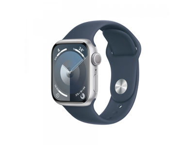 Apple Watch S9 Alu. 41mm GPS Silver Sport Band Storm Blue s/m MR903QF/a