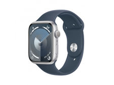 Apple Watch S9 Alu. 45mm GPS Silver Sport Band Storm Blue s/m MR9D3QF/a