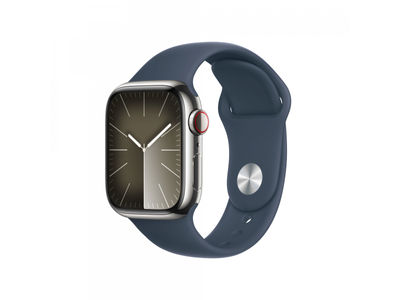 Apple Watch S9 Steel 41mm GPS+Cellular Silver Sportband Blue m/l MRJ33QF/a