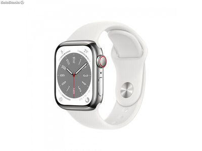 Apple Watch Series 8 GPS+Cellular 41mm Silver Steel White Sport MNJ53FD/A