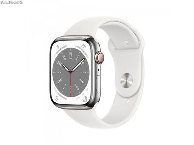 Apple Watch Series 8 GPS+Cellular 45mm Silver Steel White Sport MNKE3FD/a