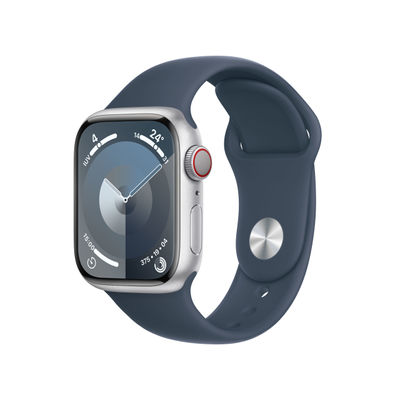 Apple watch series 9 MRHW3QL/a 41MM silver aluminium case with storm blue sport