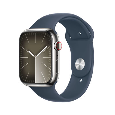 Apple watch series 9 MRMN3QL/a 45MM silver stainless steel case with storm blue