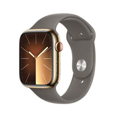 Apple watch series 9 MRMT3QL/a 45MM gold stainless steel case with clay sport