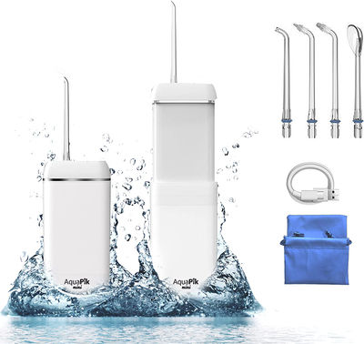 Aquapik Mini Idropulsore dentale portatile, serbatoio d&#39;acqua retrattile,