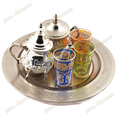 Arabisch - teekanne-tee-set - schaumstoff 30 cm - 3 gläser - zuckerdose
