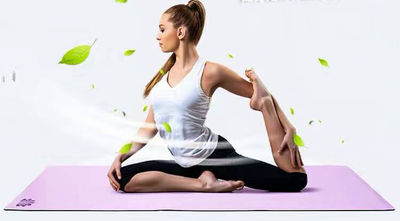 Arbol caucho natural estera de yoga con la alineacion del cuerpo 183*68*0.42cm - Foto 3