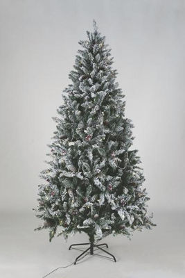 Arbol de navidad blanco iluminado 180 cm c/220LED m.c.innev(856RAMAS)