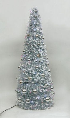 Arbol de navidad conico blanco 130 cm - 180 luces led