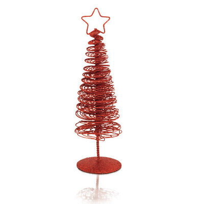 Árbol Navidad metálico en varios colores y con estrella en la copa