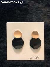 Aretes círculos dorado y negro