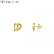 ARETES CORAZON ORO