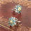 aretes/pendientes de plata,diseño de flor con esmalte azul - Foto 5