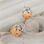 aretes/pendientes de plata,diseño de mariquita con esmalte naranja - Foto 5