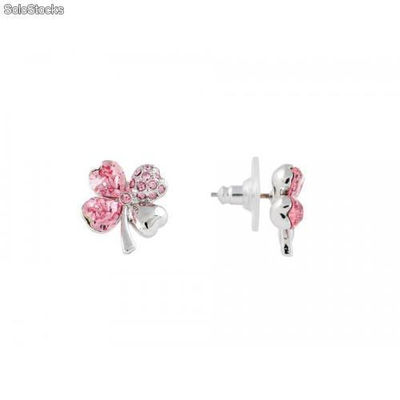 ARETES TREBOL ROSA