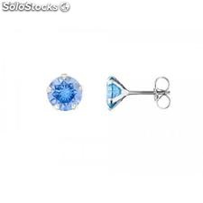 ARETES ZIRCONIA 6 MM ARTIC BLUE