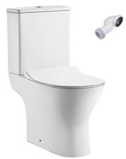 Argos Wc Inodoro Completo Redondo | Blanco Brillo | Inodoro Tanque Bajo Rimless