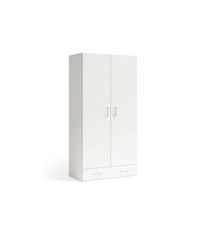 Armario 2 puertas abatibles y 1 cajón acabado blanco, 197cm(alto) 99cm(ancho)