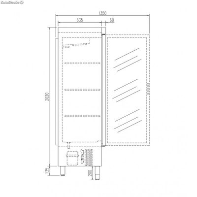 Armario conservación GN 2/1 puerta cristal ASVD-75 Speed - Docriluc - Foto 2