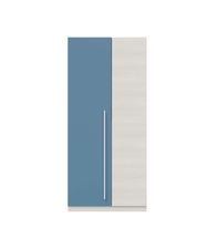 Armario ropero 2 puertas abatibles acabado blanco alpes y azul. 200 cm(alto) 90