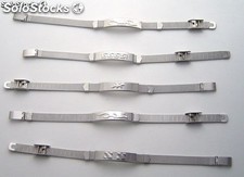 Armbänder Edelstahl 8 mm mit Gitter aus Stahlblech, ausgelöst