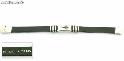 Armband aus Leder und Stahl-Santiago de Compostela. In Spanien gemacht. Kreuz - Foto 2