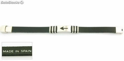 Armband aus Leder und Stahl-Santiago de Compostela. In Spanien gemacht. Pfeil - Foto 2
