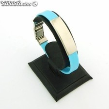 Armband aus Stahl und Gummi Licht 10 mm blau