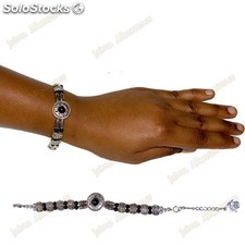Armband hand der fatima - alpaca - schwarzen ball