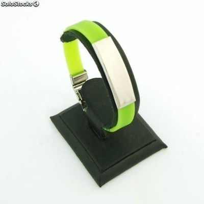 Armband Stahl und Gummi 10 mm Licht grün