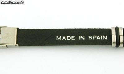 Armband Stahl und Leder 10 x 3. In Spanien gemacht. 12 Stück sortierte Menge - Foto 2