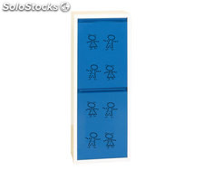 armoire 2 seaux child blanc/bleu, 920x335x250mm, simonrack