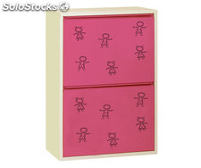armoire 4 seaux child blanc/rose, 920x630x250mm, simonrack
