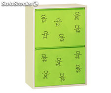 armoire 4 seaux child blanc/vert, 920x630x250mm, simonrack