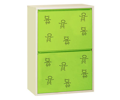 armoire 4 seaux child blanc/vert, 920x630x250mm, simonrack