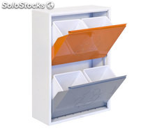 armoire 4 seaux gris foncé/naranja, 920x630x250mm, simonrack