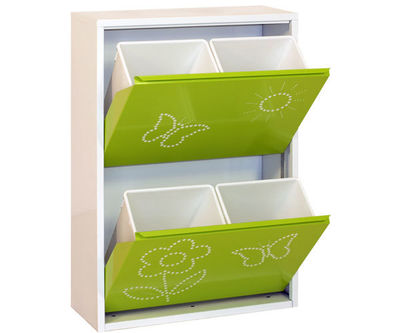 armoire 4 seaux toy blanc/vert, 920x630x250mm, simonrack
