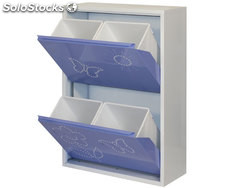armoire 4 seaux toy blanc/violet, 920x630x250mm, simonrack