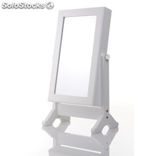 Armoire à bijoux avec miroir inclinable - blanc - rangement bijoux