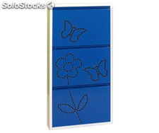 armoire à chaussures toy blanc/bleu, 1030x500x135mm, simonrack