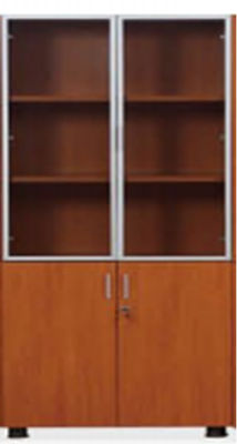 Armoire haute : portes battantes en verre et en bois (W800xD400xH1890)